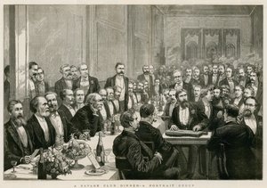 Dîner du Savage Club, un groupe de portraits - English School