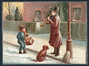 Un public clairsemé - Carte de Noël victorienne