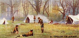 Une troupe de scouts en camp, 1929