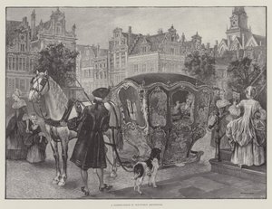 Un traîneau-coach dans le vieux Amsterdam