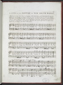 Une chanson des natifs de Nouvelle-Galles du Sud, de 