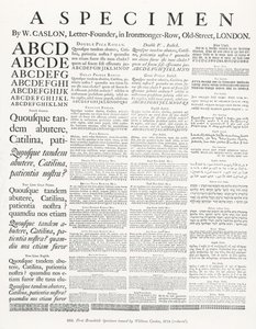 Un spécimen par W.Caslon - English School