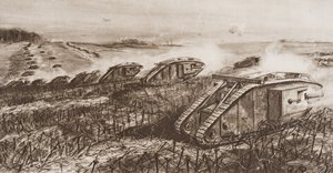 Une offensive de chars à Cambrai, France, illustration de 
