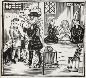 Un avertissement terrible et opportun pour les jeunes hommes, illustration de Chap-books du XVIIIe siècle par John Ashton, pub. 1882 - English School