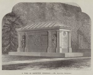 Tombe au cimetière de Brompton, M. Ashpitel, Architecte (gravure) - English School