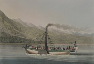 Un voyage sur le Loch Lomond, gravé par G. Hunt, vers 1830 (gravure en couleur)