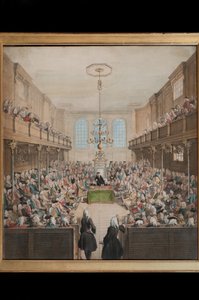 Vue de la Chambre des Lords (gravure en couleur) - English School