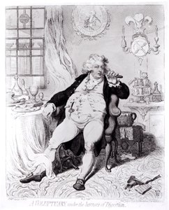 Un voluptueux sous les horreurs de la digestion, publié en 1792