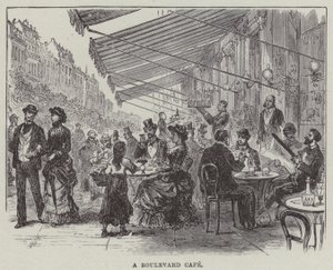 Un café boulevard (gravure)