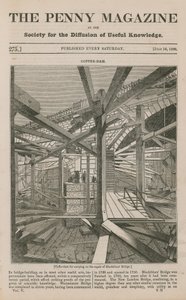 Un batardeau pour la réparation du pont de Blackfriars - English School