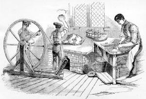 Une journée aux manufactures royales de porcelaine, Worcester, 1843 - English School