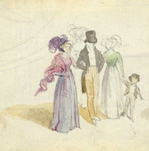 Une famille se promenant, vers 1825
