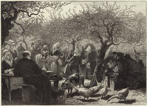 Un jour de fête en Normandie après la récolte des pommes - English School