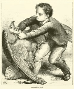 Un combat avec un aigle (gravure) - English School