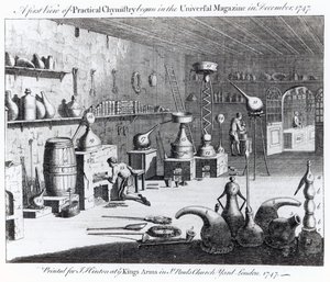 Une première vue de la chimie pratique commencée dans le Universal Magazine en décembre 1747
