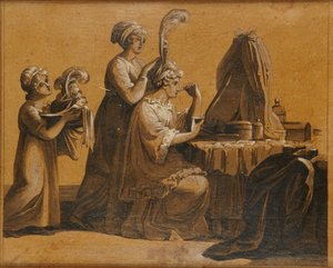 Une dame à sa coiffeuse