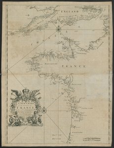 Une nouvelle carte des côtes maritimes de la France, avec la Manche, c.1730