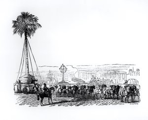 Un palmier transporté à Hyde Park pour la Grande Exposition, Londres, 1851 - English School