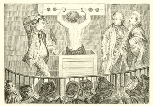Une flagellation publique dans la cour de la Sessions House de Londres - English School