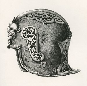 Un sallet, également connu sous le nom de salade ou schaller, casque de guerre, vers 1450 après J.-C., de L