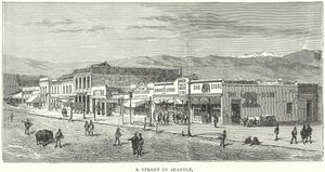 Une rue de Seattle (gravure) - English School