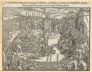 Tableau décrivant le bûcher de l