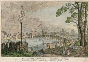 Vue du pont de Fulham, Londres, sur la Tamise depuis Putney
