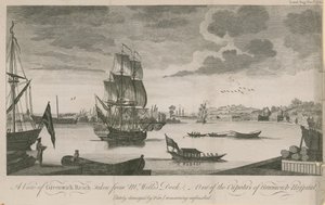 Vue de Greenwich Reach, prise du quai de M. Wells
