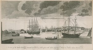 Vue de la Tamise vers Londres, prise de la tête de Lord Ligonier dans Fishers Lane, Greenwich - English School