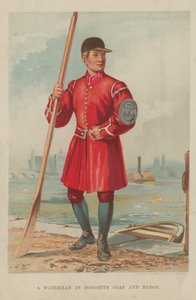 Un batelier en manteau et insigne de Doggett - English School