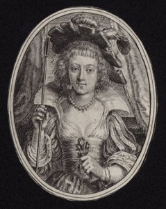 Jeune femme portant un bâton et tenant des fleurs