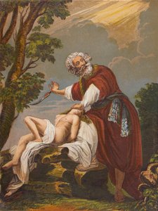 Abraham offrant son fils Isaac en sacrifice - English School