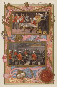 Accession du roi Édouard VII : signature de la proclamation ; la proclamation étant faite