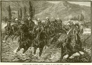 Action dans la vallée de Chardeh : essayer de sauver les canons - English School