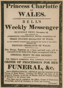 Publicité pour Bells Weekly Messenger du dimanche 16 novembre 1817 - English School