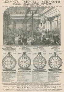 Publicité pour les montres compliquées de Benson Special Strength