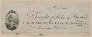 Annonce pour Bought of Locke & Bushell, Manchester