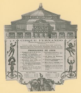 Publicité pour le Cirque Fernando