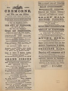 Publicité pour les Jardins de Cremorne, Londres - English School