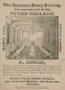 Publicité pour Cyder Cellars, Maiden Lane, Covent Garden - English School