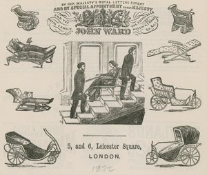 Publicité pour John Ward, fabricant de voitures pour invalides