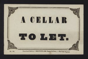 Annonce : Une cave à louer (type)