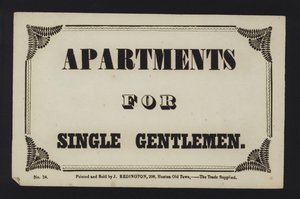 Annonce : Appartements pour hommes seuls (type)