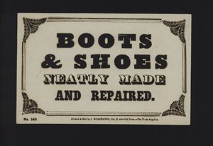Annonce : Bottes et chaussures fabriquées et réparées avec soin (type)
