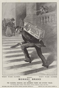 Publicité, savon de Brooke, marque Monkey (gravure) - English School