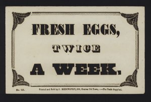 Annonce : Œufs frais deux fois par semaine (type) - English School