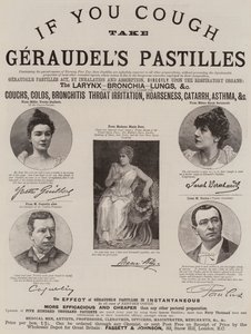 Publicité, pastilles de Geraudel (gravure) - English School
