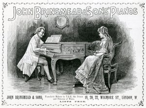 Publicité, John Brinsmead and Sons Pianos, Illustration pour The Graphic, 4 juillet 1891 (gravure) - English School
