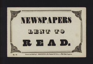 Annonce : Journaux prêtés à lire (type)