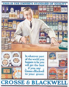 Publicité pour les aliments Crosse and Blackwell, vers 1920